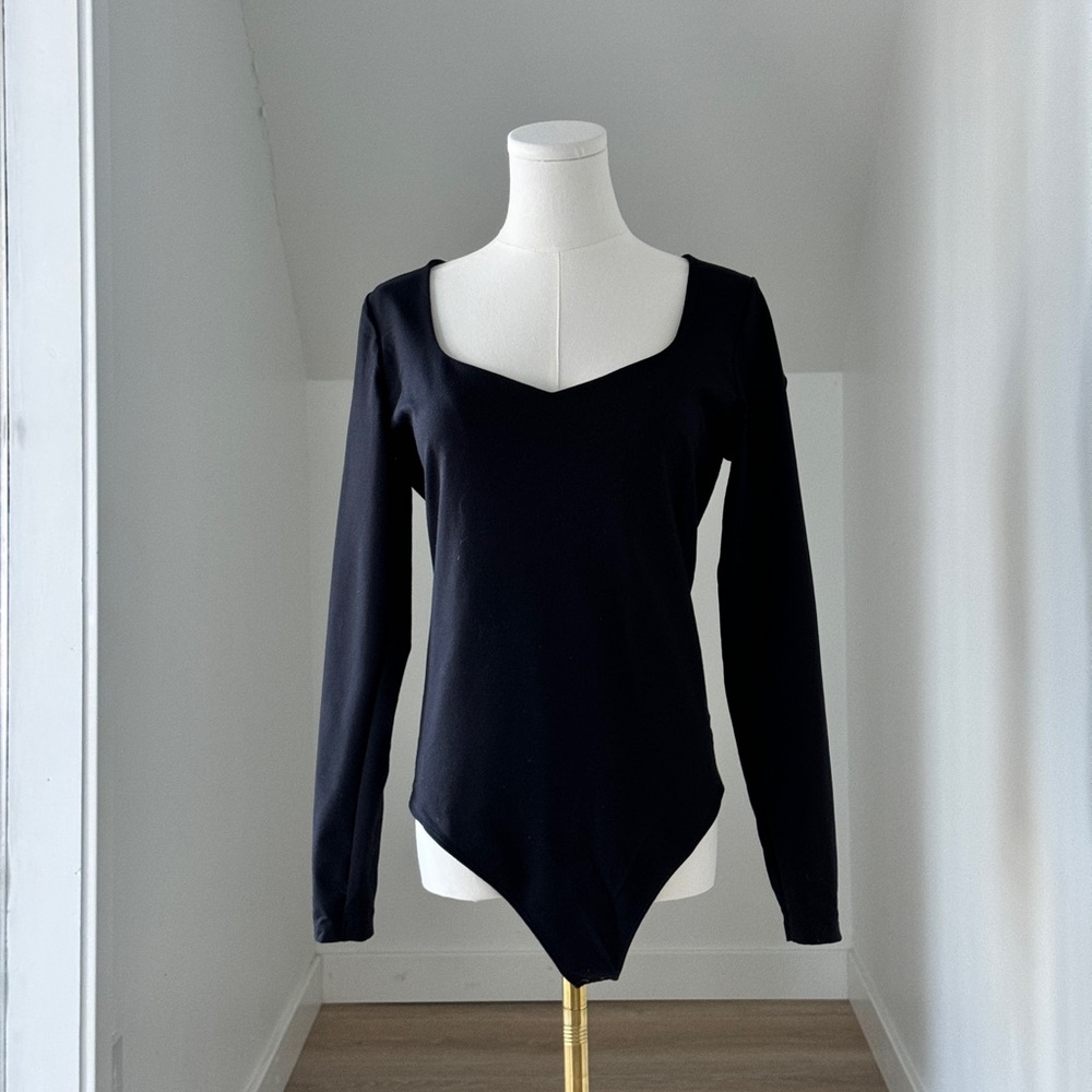 Abercrombie & Fitch Black Asymmetrical Bodysuit